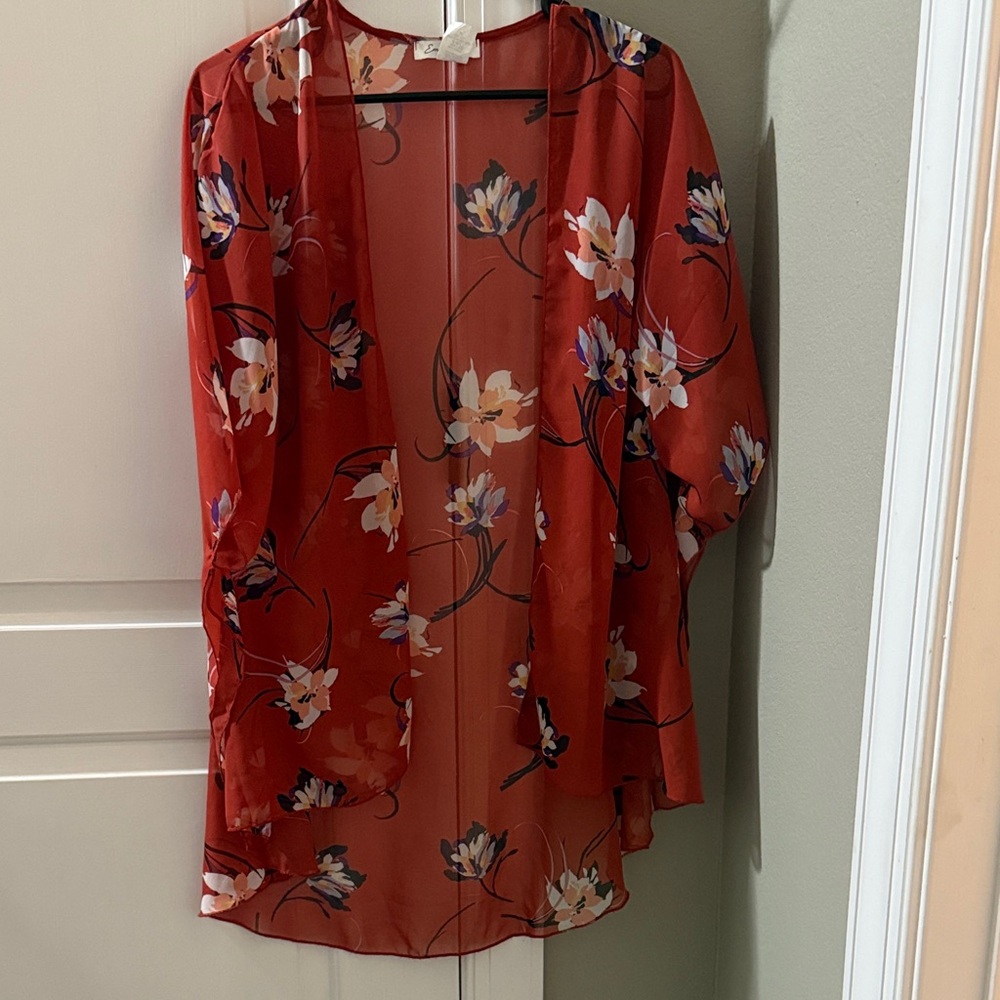 Emory Park Dark Orange Floral Wrap